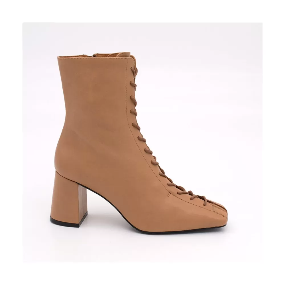 Mujer Ángel Alarcón Pacuare - Botines Con Cordoneras Y Cremallera Con Tacon Ancho