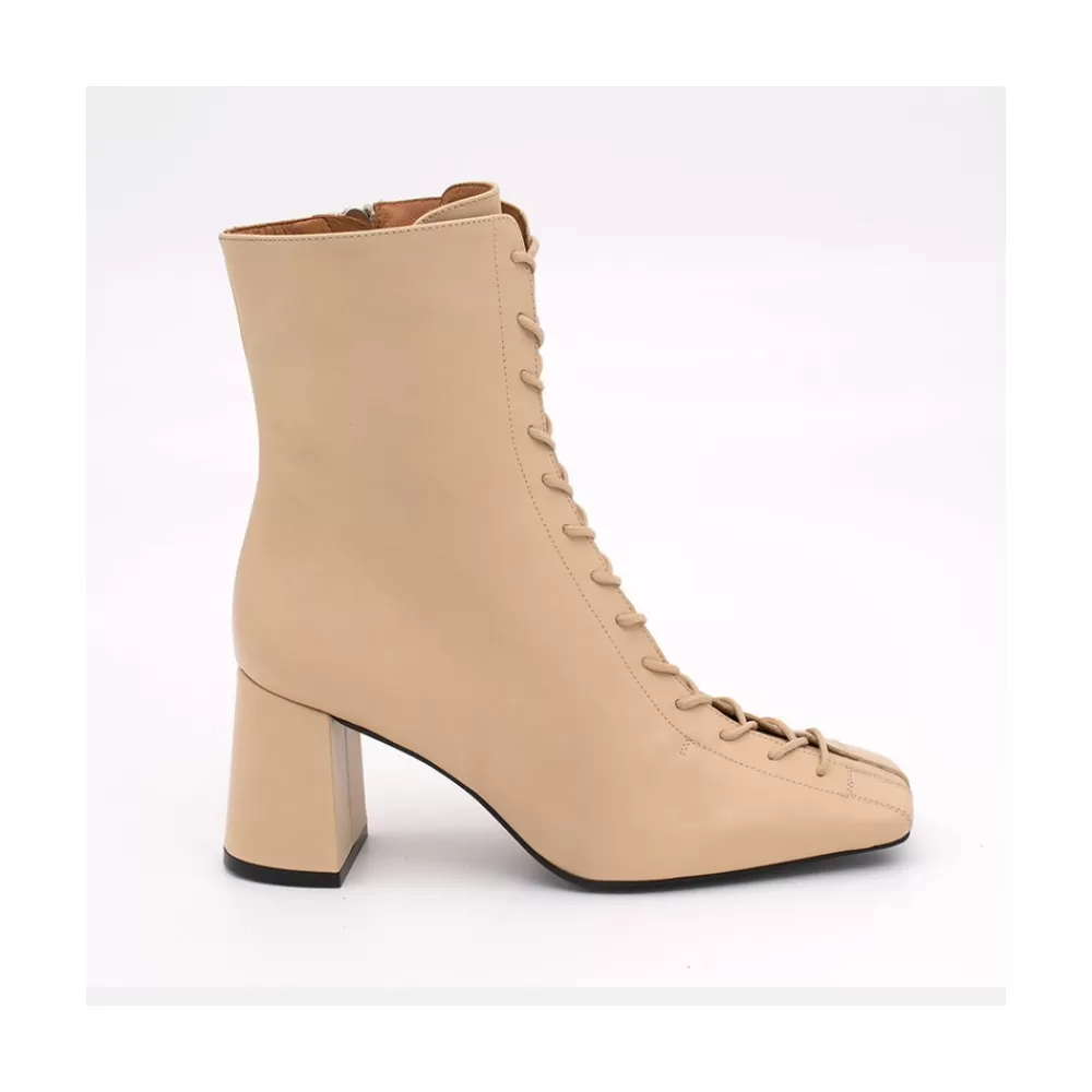 Mujer Ángel Alarcón Pacuare - Botines Con Cordoneras Y Cremallera Con Tacon Ancho