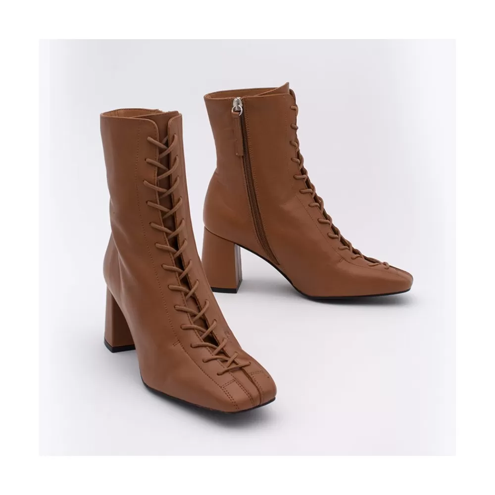 Mujer Ángel Alarcón Pacuare - Botines Con Cordoneras Y Cremallera Con Tacon Ancho