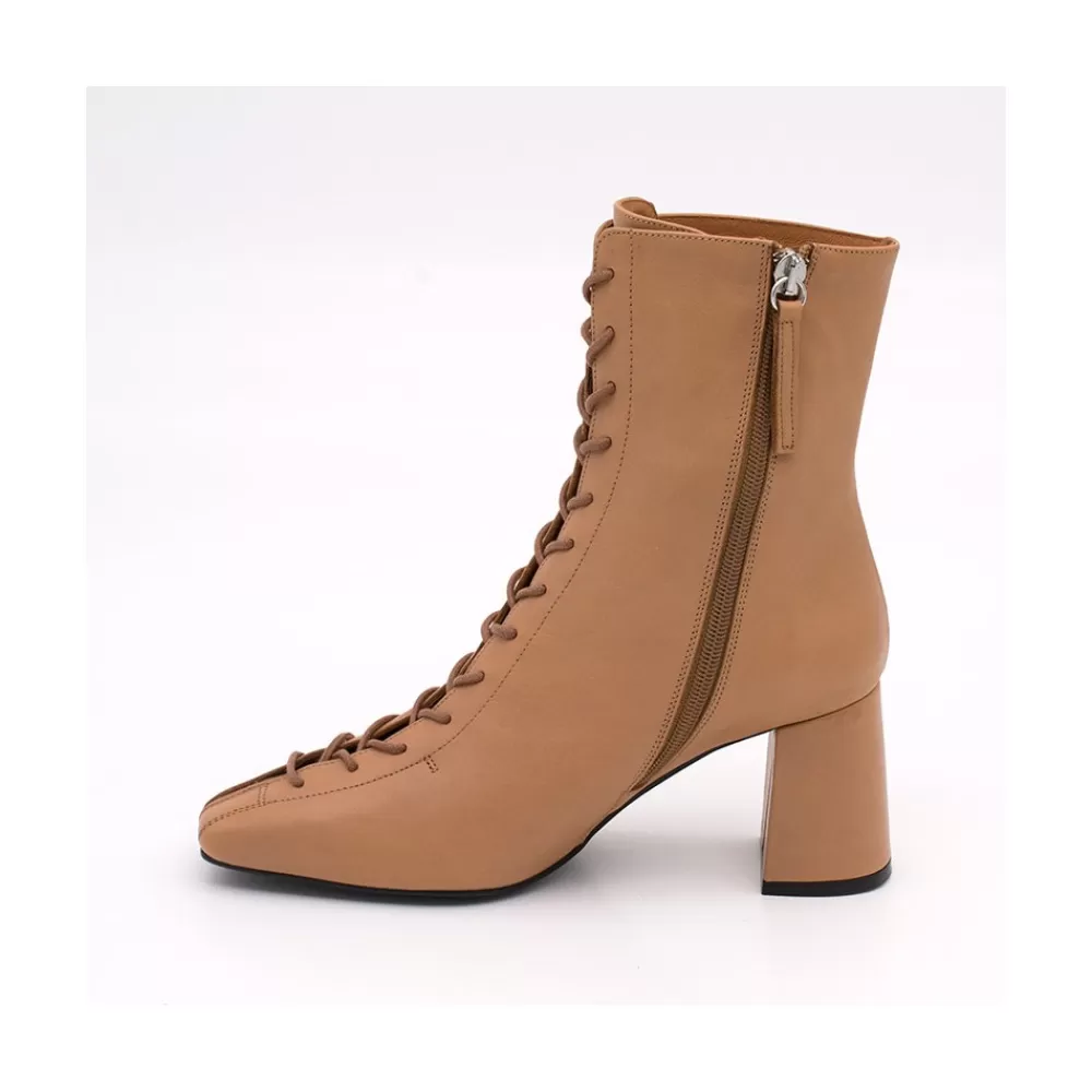 Mujer Ángel Alarcón Pacuare - Botines Con Cordoneras Y Cremallera Con Tacon Ancho