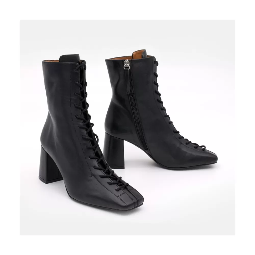 Mujer Ángel Alarcón Pacuare - Botines Con Cordoneras Y Cremallera Con Tacon Ancho