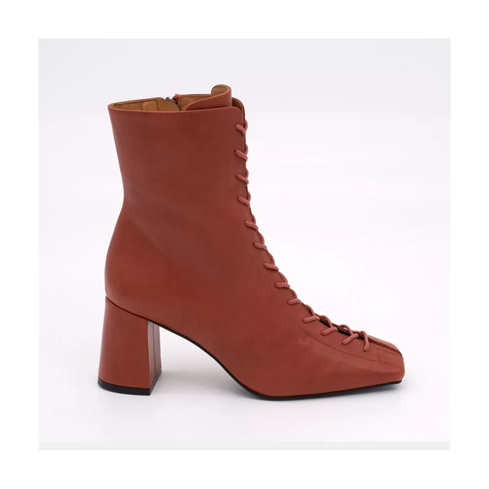 Mujer Ángel Alarcón Pacuare - Botines Con Cordoneras Y Cremallera Con Tacon Ancho