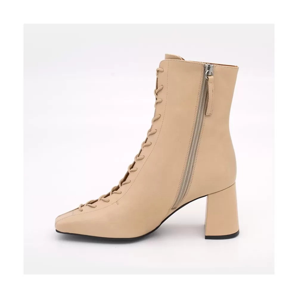 Mujer Ángel Alarcón Pacuare - Botines Con Cordoneras Y Cremallera Con Tacon Ancho