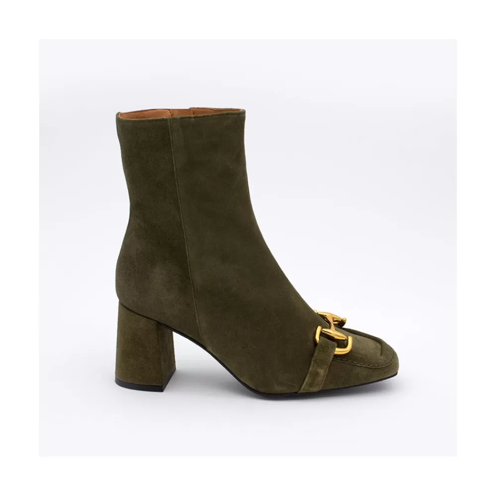 Mujer Ángel Alarcón Pryor - Botin De Piel Con Adorno Metalico Y Cremallera