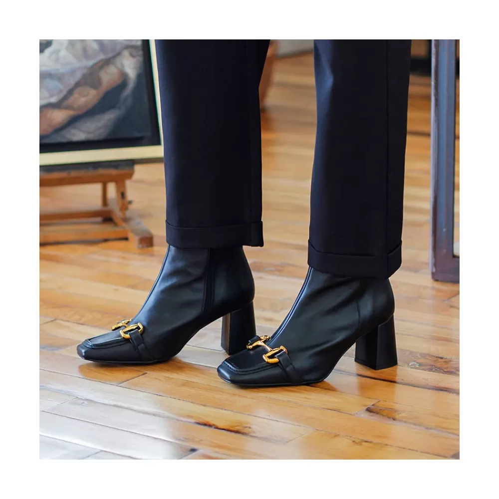 Mujer Ángel Alarcón Pryor - Botin De Piel Con Adorno Metalico Y Cremallera