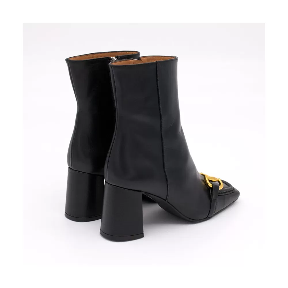 Mujer Ángel Alarcón Pryor - Botin De Piel Con Adorno Metalico Y Cremallera