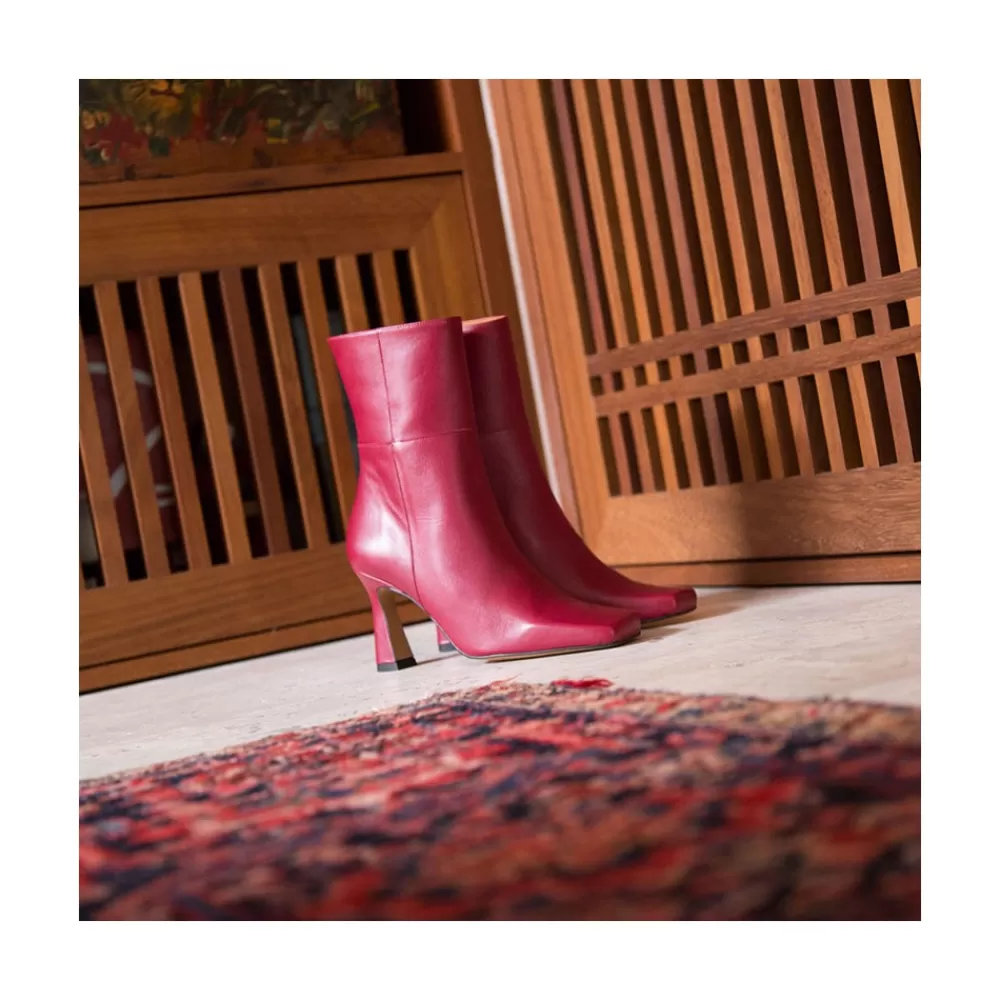 Mujer Ángel Alarcón Selena - Botin De Tacon Alto Con Adorno De Costuras Y Cremallera