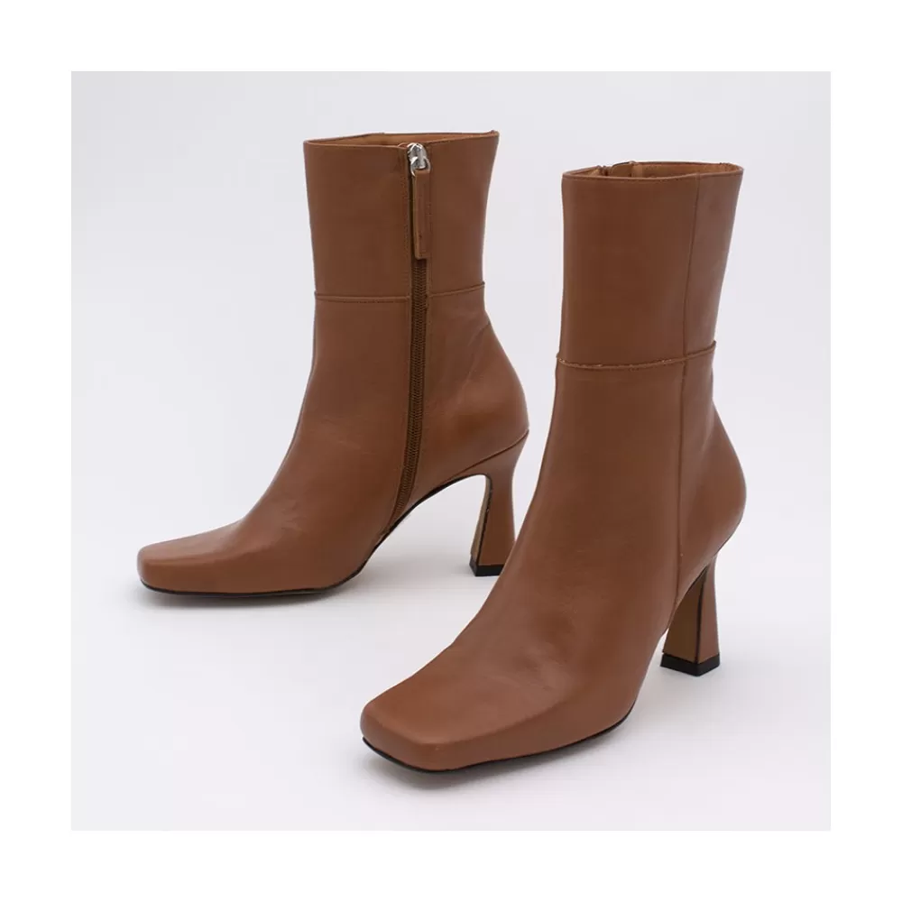 Mujer Ángel Alarcón Selena - Botin De Tacon Alto Con Adorno De Costuras Y Cremallera