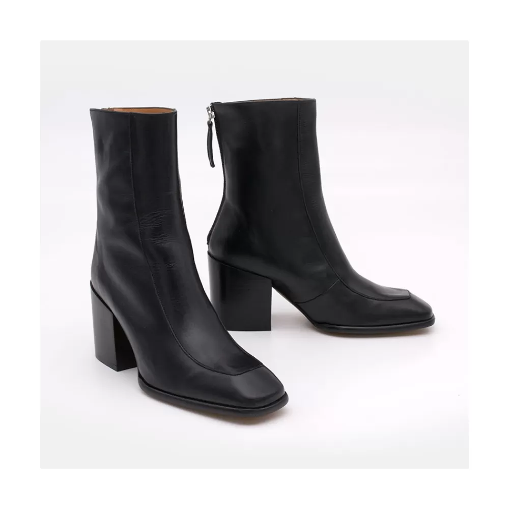 Mujer Ángel Alarcón Sigre - Botines De Mujer Comodos Con Cremallera De Tacon Alto Ancho