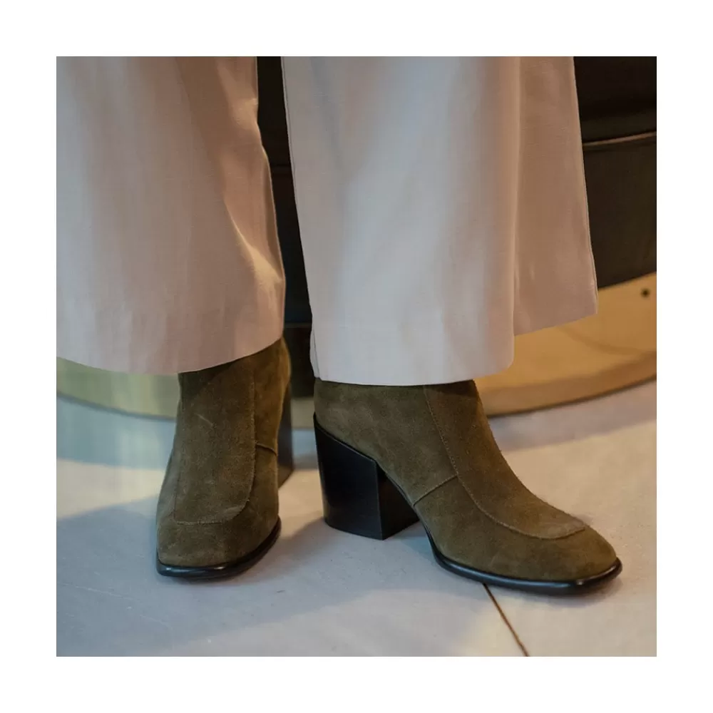 Mujer Ángel Alarcón Sigre - Botines De Mujer Comodos Con Cremallera De Tacon Alto Ancho