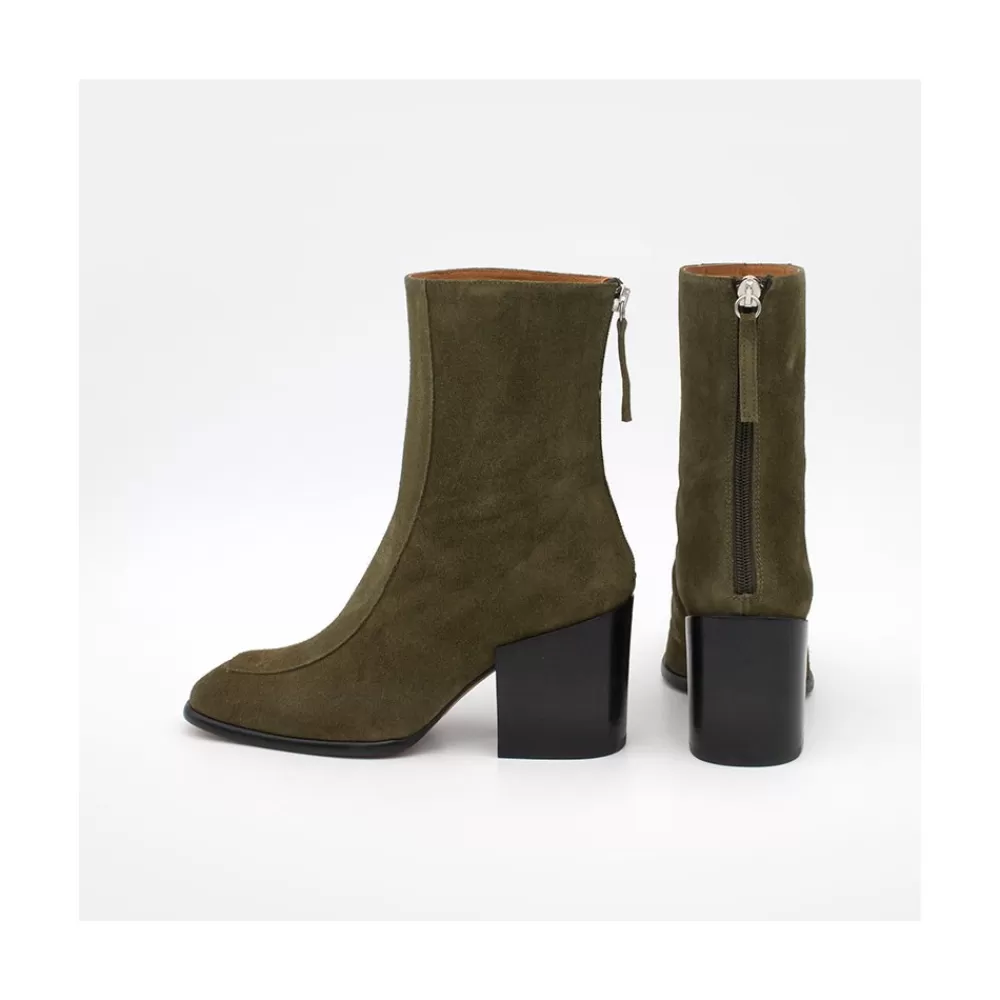 Mujer Ángel Alarcón Sigre - Botines De Mujer Comodos Con Cremallera De Tacon Alto Ancho