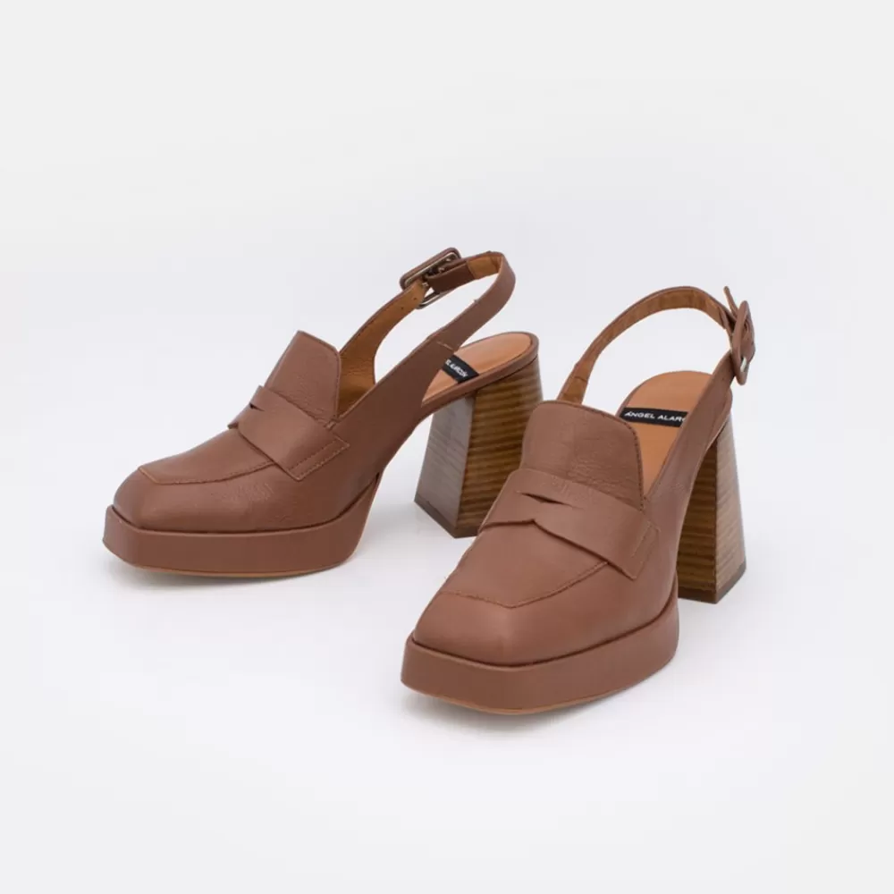 Mujer Ángel Alarcón Tadla - Mocasin Destalonado De Tacon Alto Y Ancho Y Plataforma Para Mujer