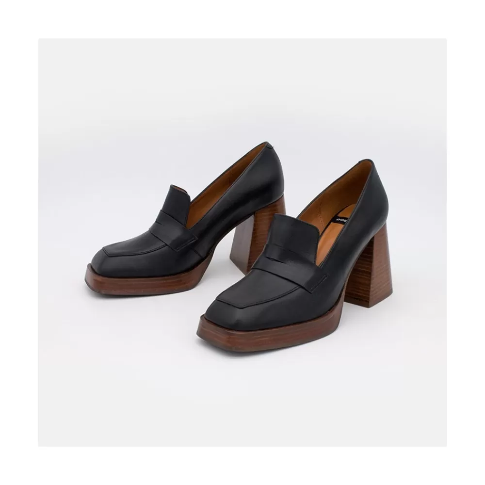 Mujer Ángel Alarcón Tular - Mocasines De Mujer De Ante Con Tacon Alto Y Plataforma