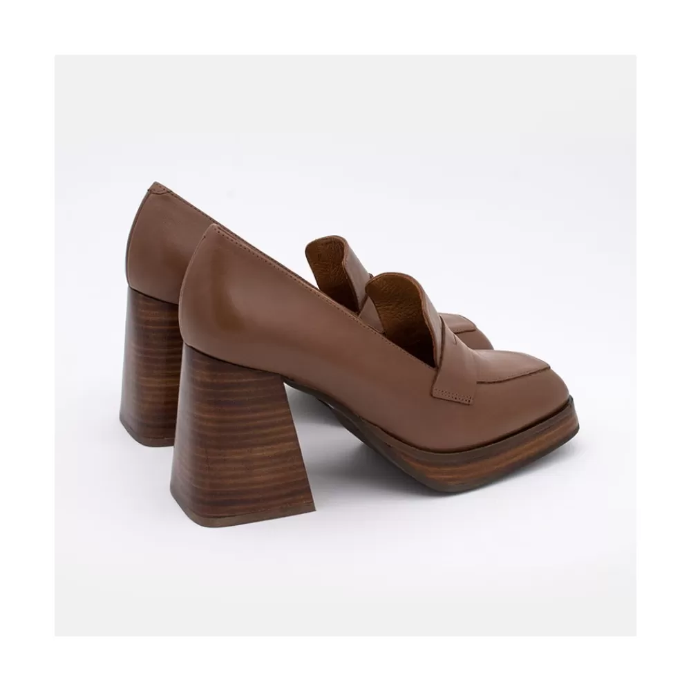 Mujer Ángel Alarcón Tular - Mocasines De Mujer De Ante Con Tacon Alto Y Plataforma
