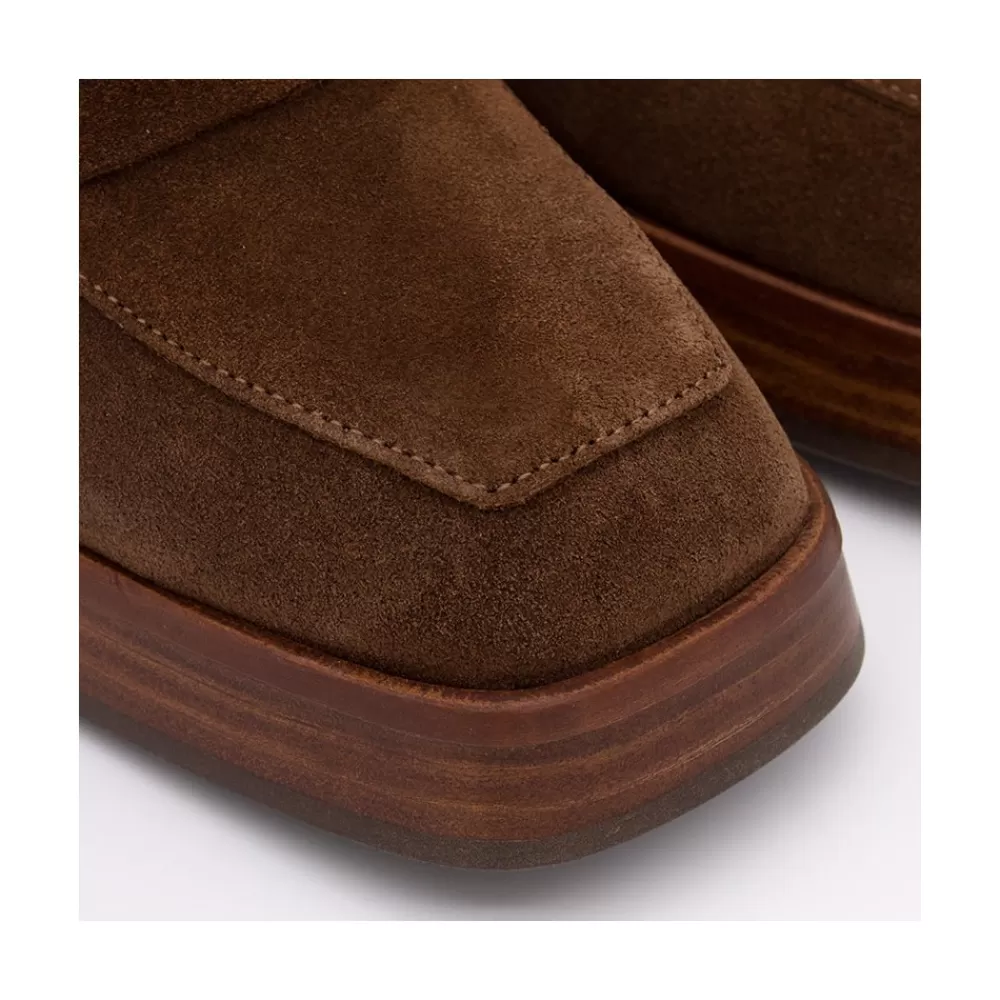 Mujer Ángel Alarcón Tular - Mocasines De Mujer De Ante Con Tacon Alto Y Plataforma