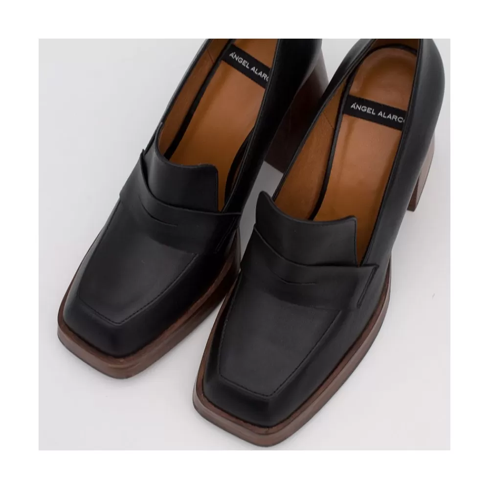Mujer Ángel Alarcón Tular - Mocasines De Mujer De Ante Con Tacon Alto Y Plataforma