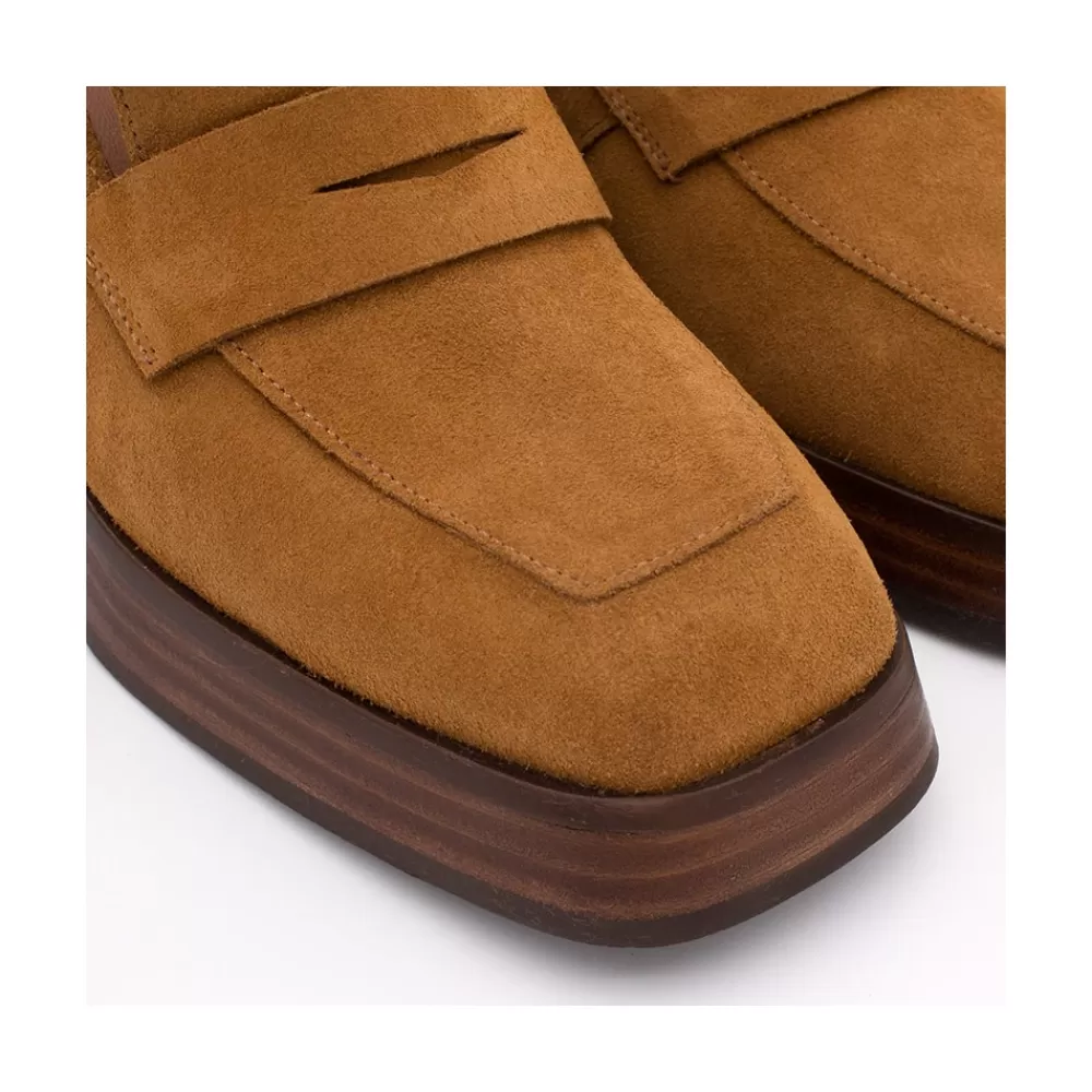 Mujer Ángel Alarcón Tular - Mocasines De Mujer De Ante Con Tacon Alto Y Plataforma