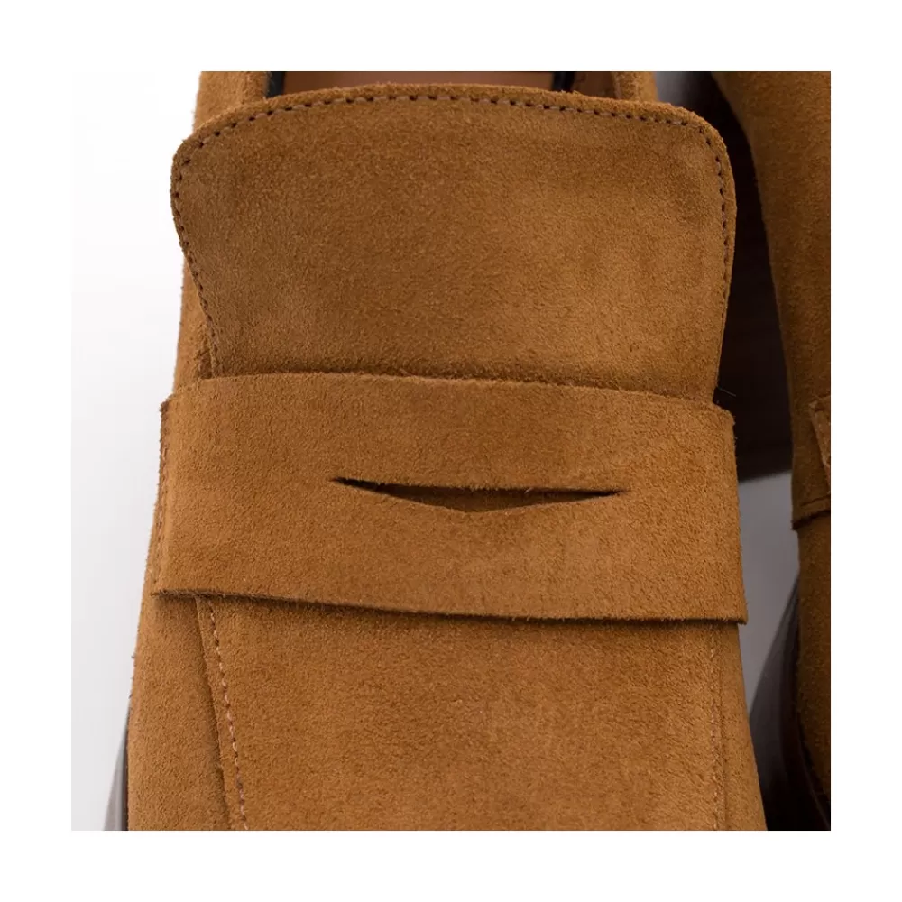 Mujer Ángel Alarcón Tular - Mocasines De Mujer De Ante Con Tacon Alto Y Plataforma