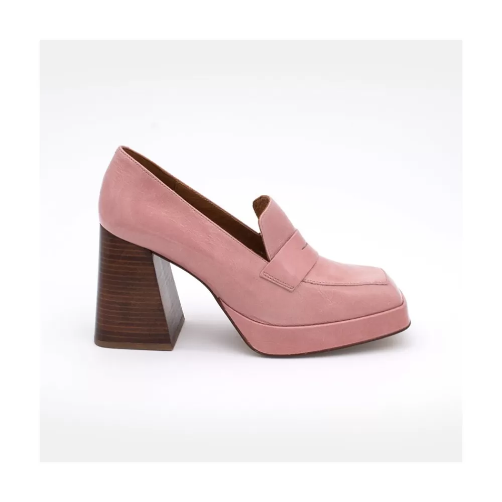 Mujer Ángel Alarcón Tular - Mocasines De Mujer De Piel Brillante Con Tacon Alto Y Plataforma