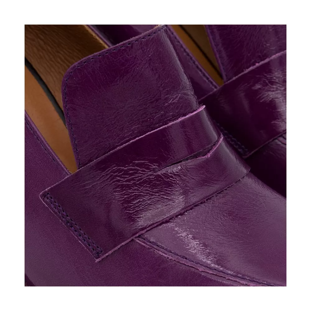 Mujer Ángel Alarcón Tular - Mocasines De Mujer De Piel Brillante Con Tacon Alto Y Plataforma