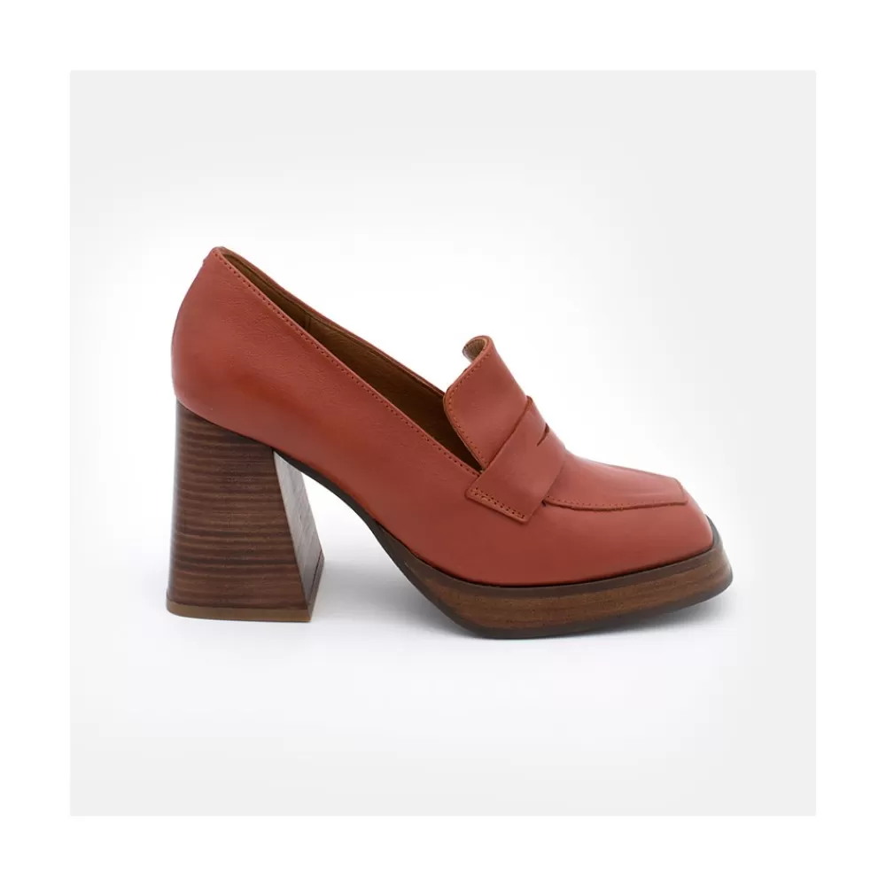 Mujer Ángel Alarcón Tular - Mocasines De Mujer De Piel Con Tacon Alto Y Plataforma