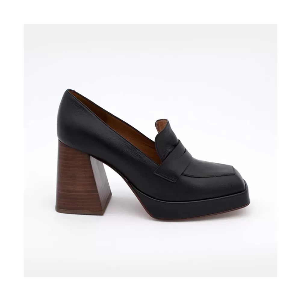 Mujer Ángel Alarcón Tular - Mocasines De Mujer De Piel Con Tacon Alto Y Plataforma