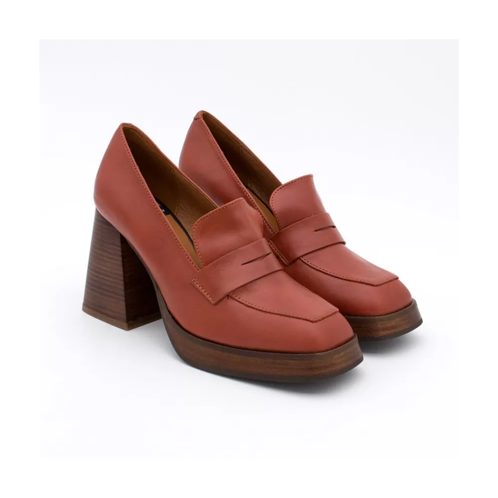 Mujer Ángel Alarcón Tular - Mocasines De Mujer De Piel Con Tacon Alto Y Plataforma