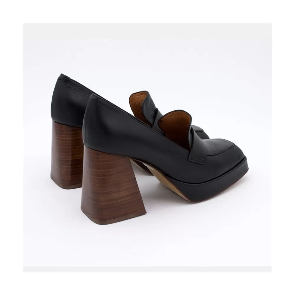 Mujer Ángel Alarcón Tular - Mocasines De Mujer De Piel Con Tacon Alto Y Plataforma