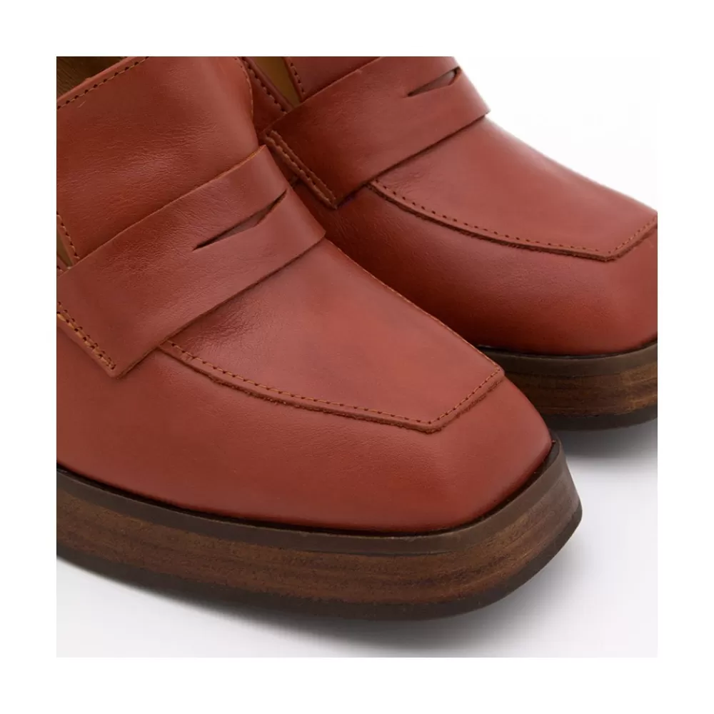 Mujer Ángel Alarcón Tular - Mocasines De Mujer De Piel Con Tacon Alto Y Plataforma