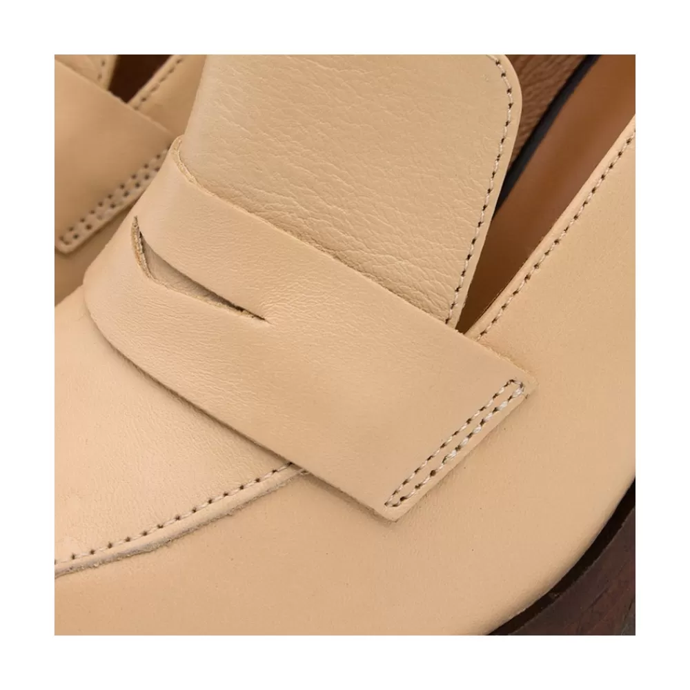 Mujer Ángel Alarcón Tular - Mocasines De Mujer De Piel Con Tacon Alto Y Plataforma