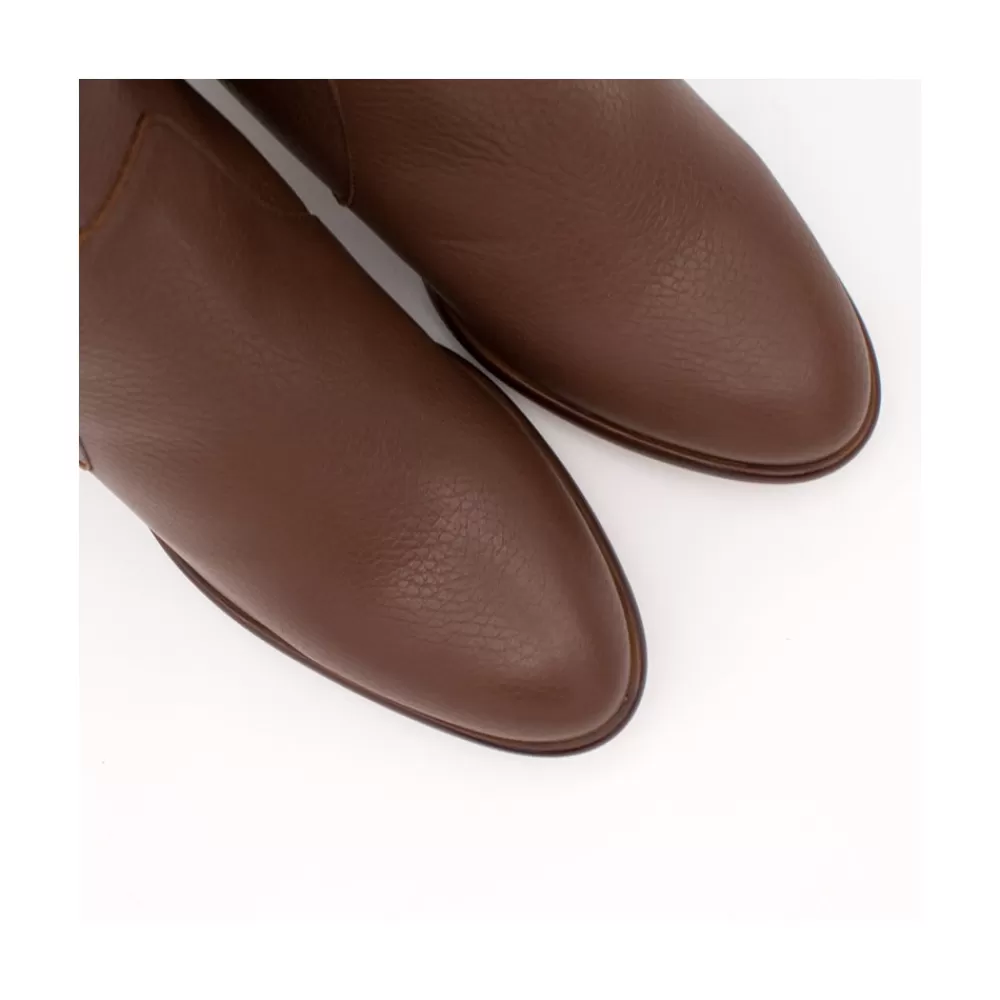 Mujer Ángel Alarcón Xaya - Botin De Piel Con Tacon Alto De Puntera Redonda