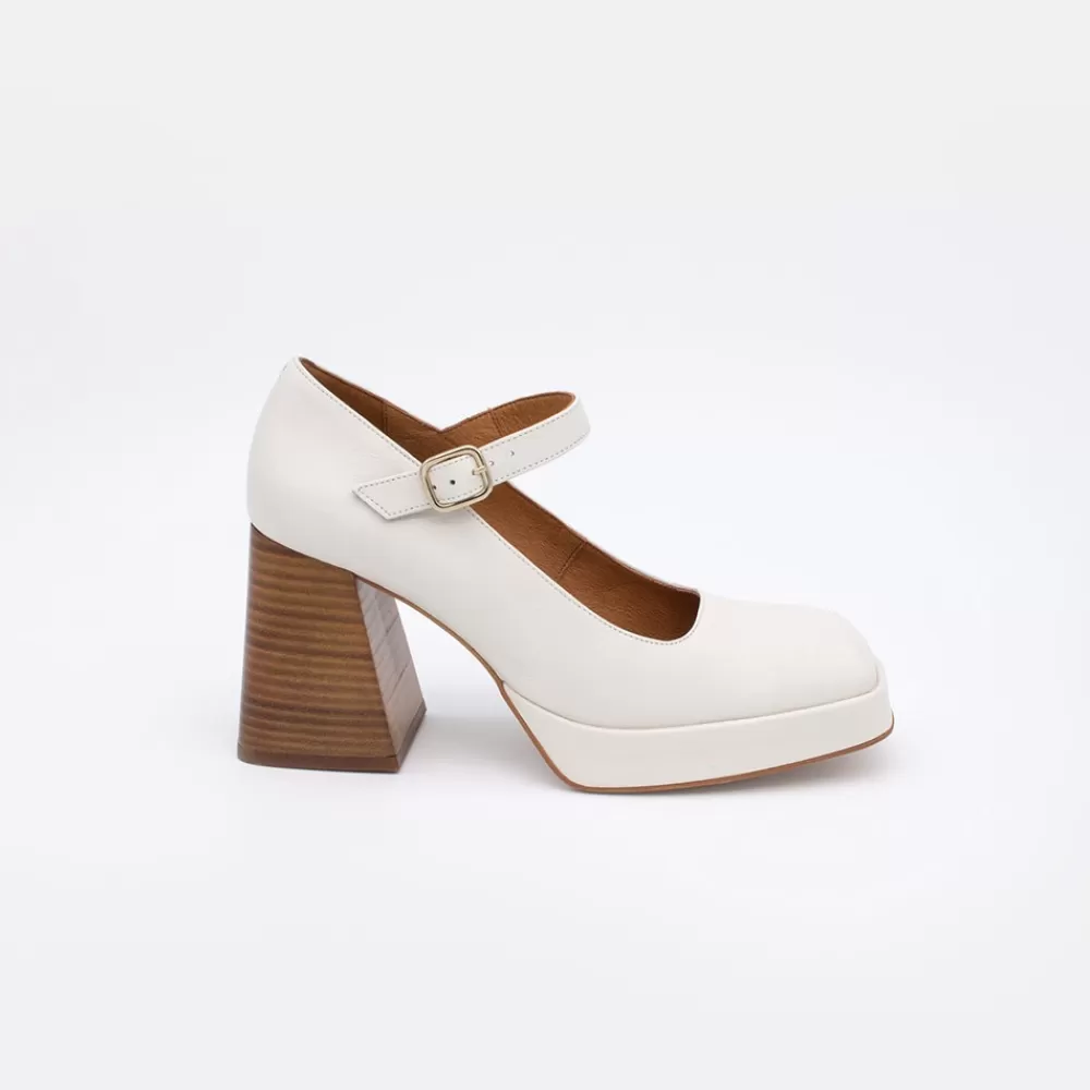 Mujer Ángel Alarcón Zakia - Merceditas De Piel Con Tacon Ancho Y Plataforma