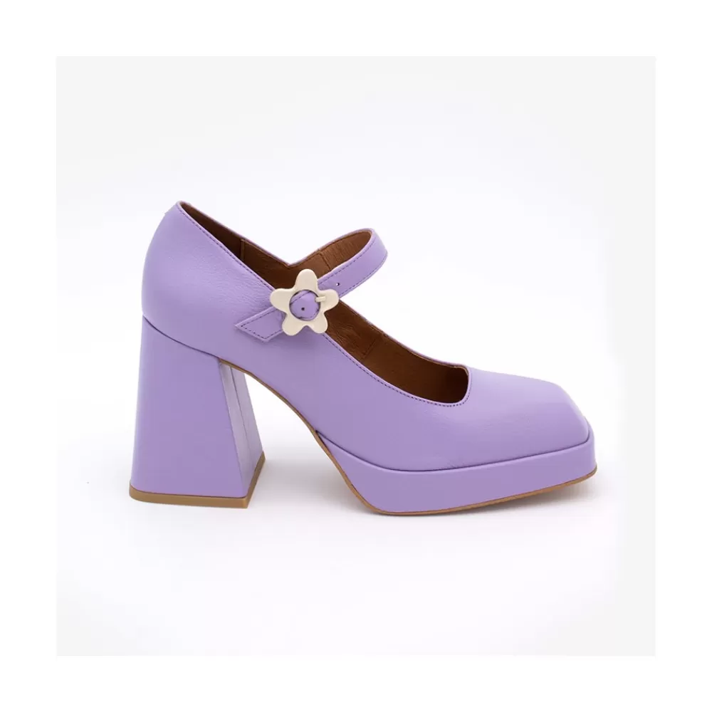 Mujer Ángel Alarcón Zakia - Merceditas De Piel Con Tacon Ancho Y Plataforma