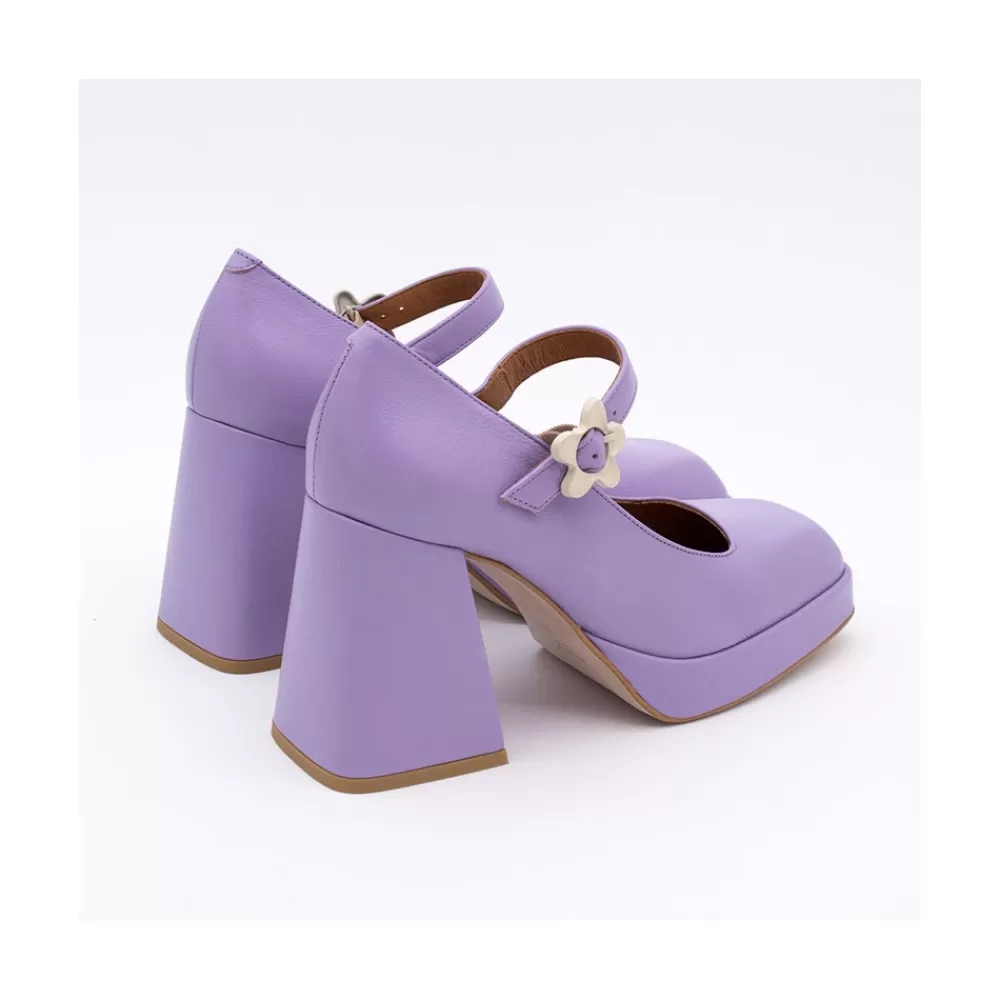 Mujer Ángel Alarcón Zakia - Merceditas De Piel Con Tacon Ancho Y Plataforma