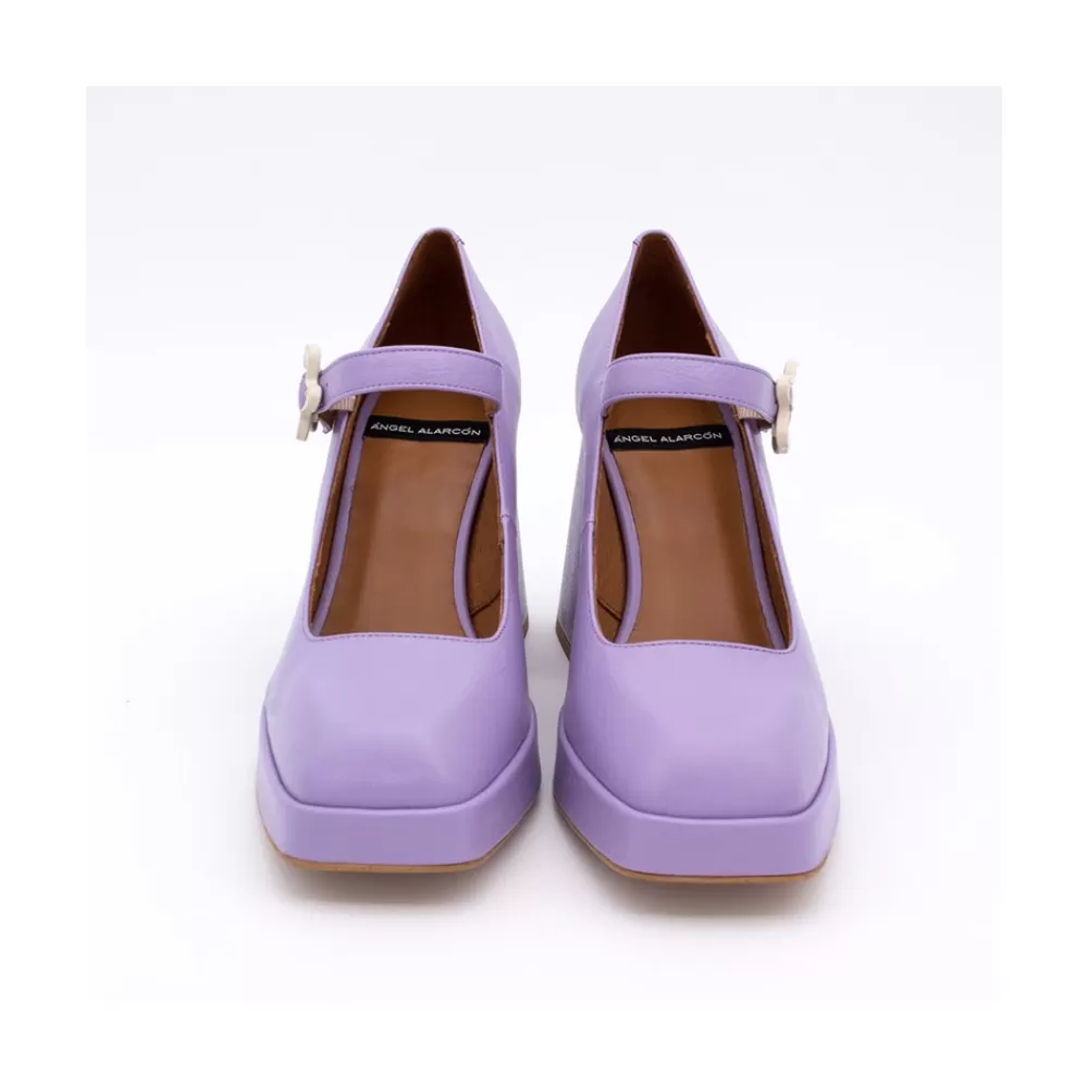 Mujer Ángel Alarcón Zakia - Merceditas De Piel Con Tacon Ancho Y Plataforma