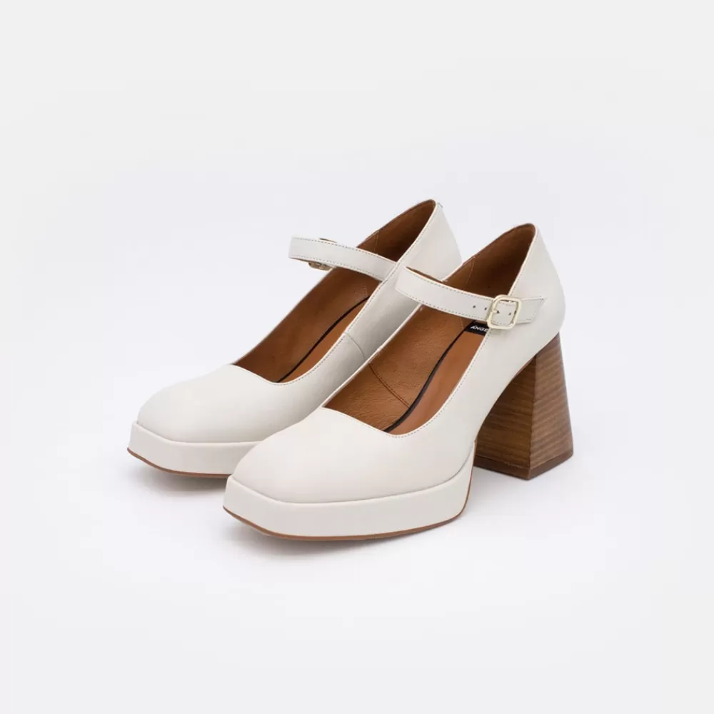 Mujer Ángel Alarcón Zakia - Merceditas De Piel Con Tacon Ancho Y Plataforma