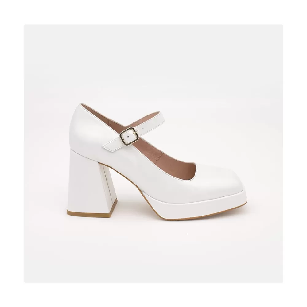 Mujer Ángel Alarcón Zakia - Zapatos De Novia Diferentes, Mary Jane Con Tacon Ancho Y Plataforma