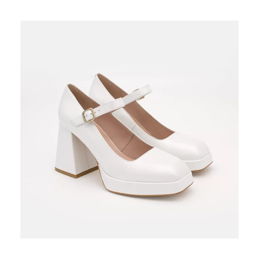 Mujer Ángel Alarcón Zakia - Zapatos De Novia Diferentes, Mary Jane Con Tacon Ancho Y Plataforma