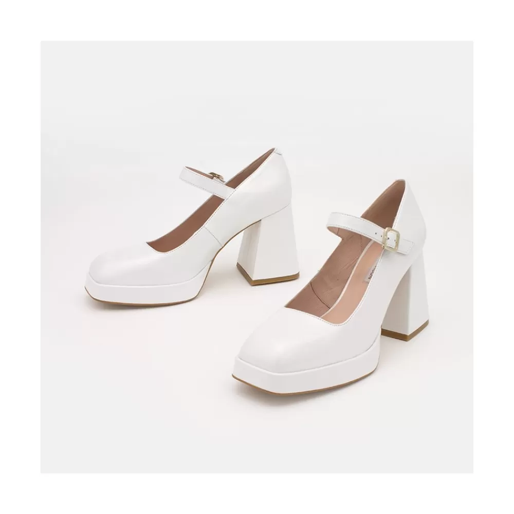 Mujer Ángel Alarcón Zakia - Zapatos De Novia Diferentes, Mary Jane Con Tacon Ancho Y Plataforma