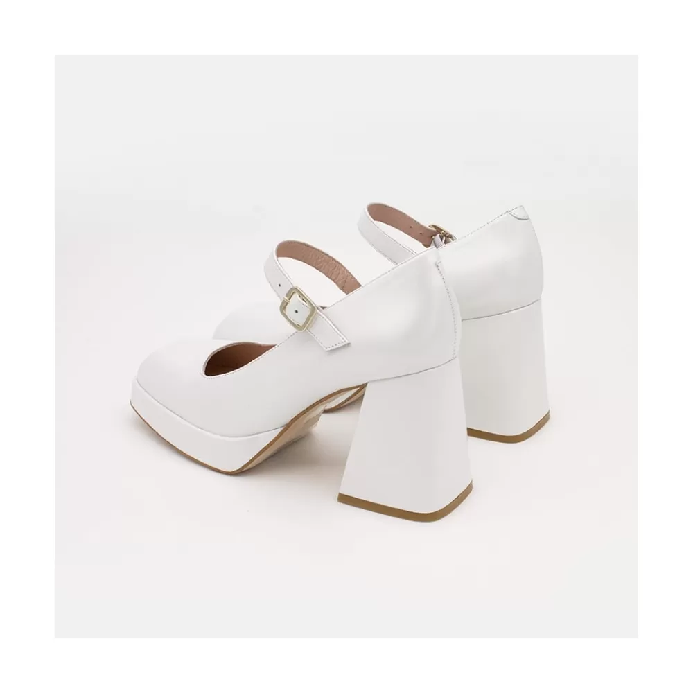 Mujer Ángel Alarcón Zakia - Zapatos De Novia Diferentes, Mary Jane Con Tacon Ancho Y Plataforma